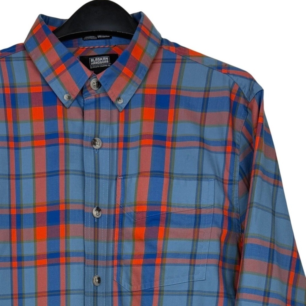 Duluth Alaskan Hardgear Midnight Sun Flannel Mens L WOOL Blend Blue Plaid